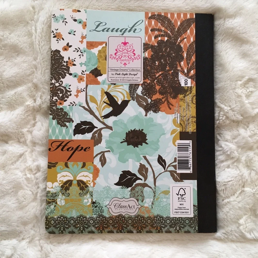 Create Laugh Hope Shabby Chic Composition Journal